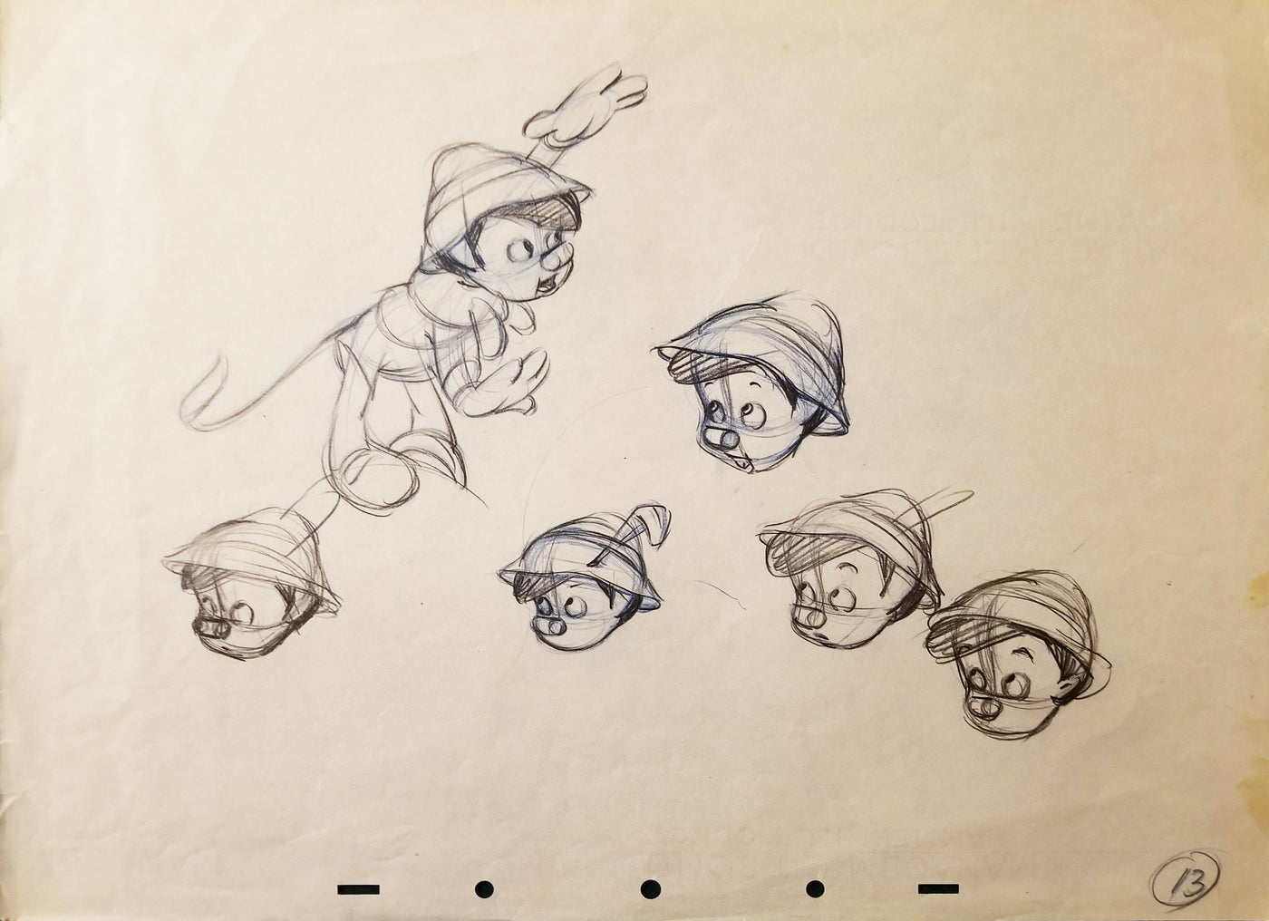 Original Walt Disney Model Drawing from Pinocchio