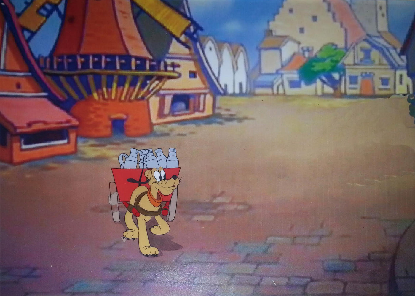 Original Walt Disney Production Cel from In Dutch (1946) featuring Pluto