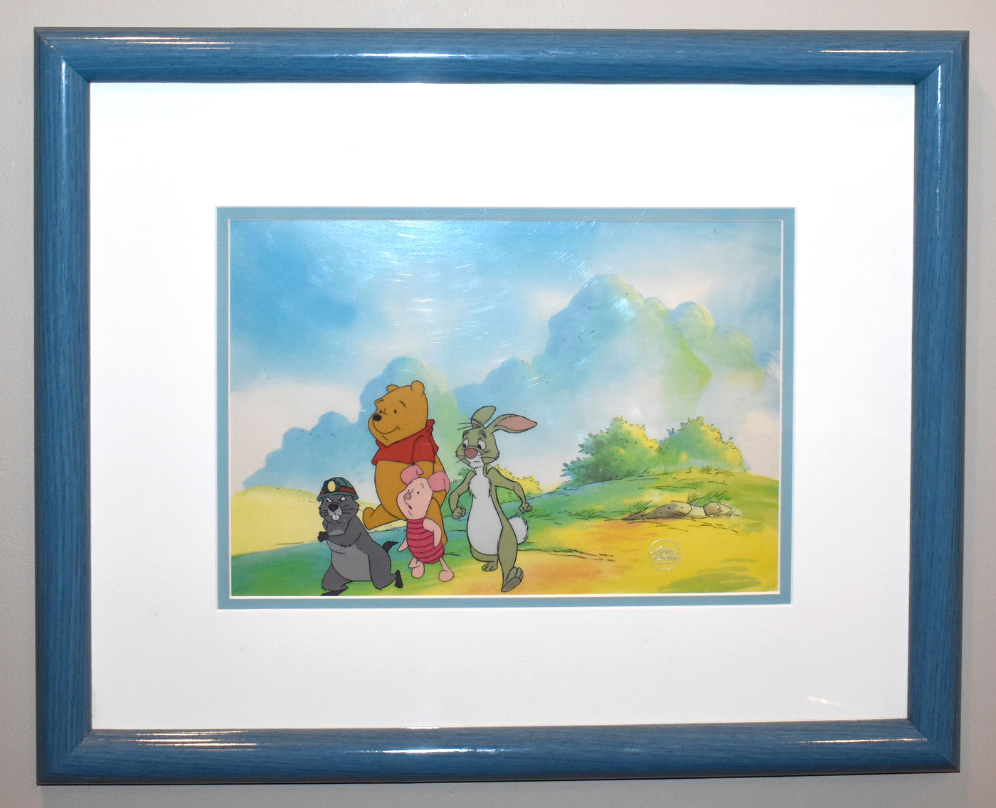 Original Walt Disney Television Production Cel from The New Adventures of Winnie the Pooh featuring Gopher, Piglet, Winnie the Pooh and Rabbit