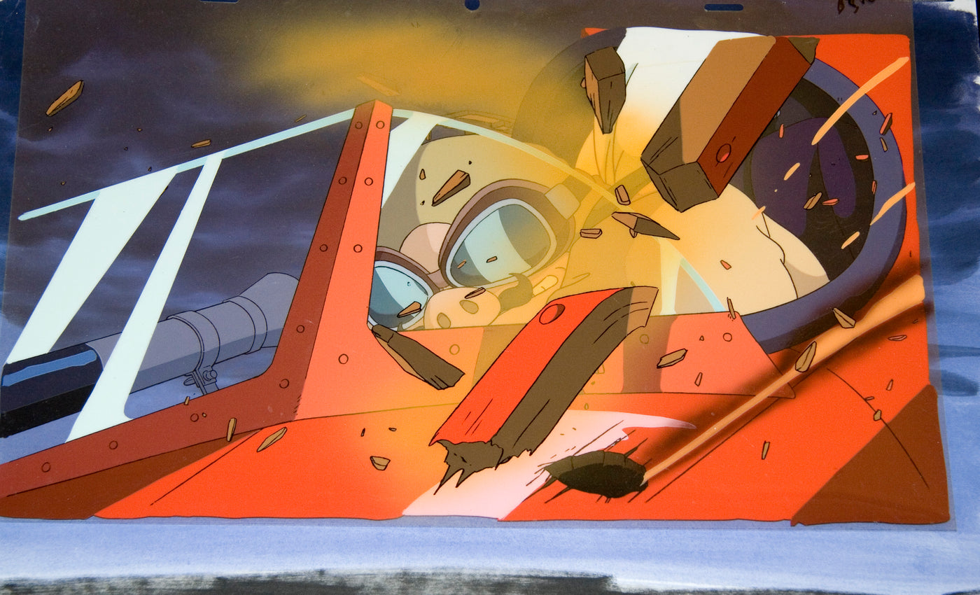 Original Studio Ghibli Production Cel from Porco Rosso (1992) featuring Porco Rosso