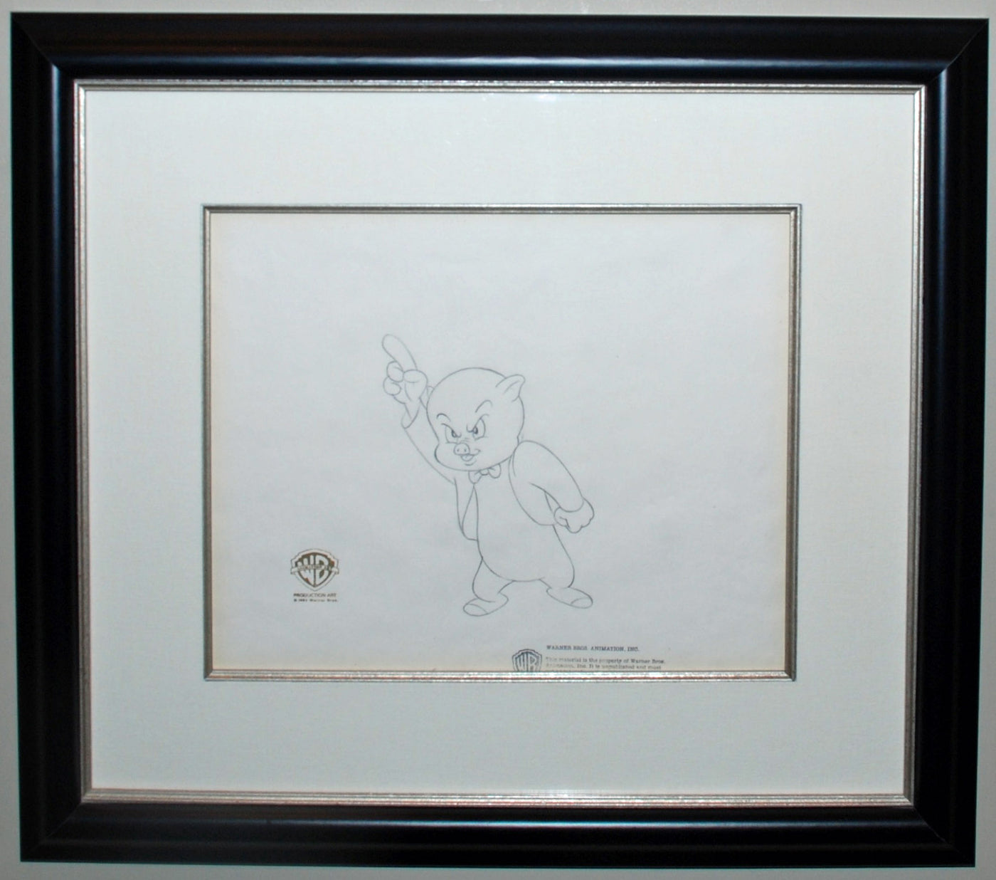 Original Warner Brothers Production Drawing Featuring Porky Pig