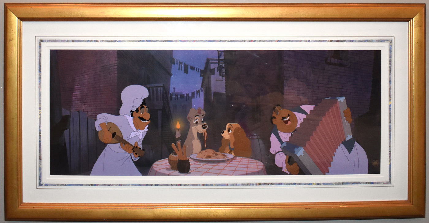 Original Walt Disney Lady and the Tramp Limited Edition Cel, Prelude to a Kiss