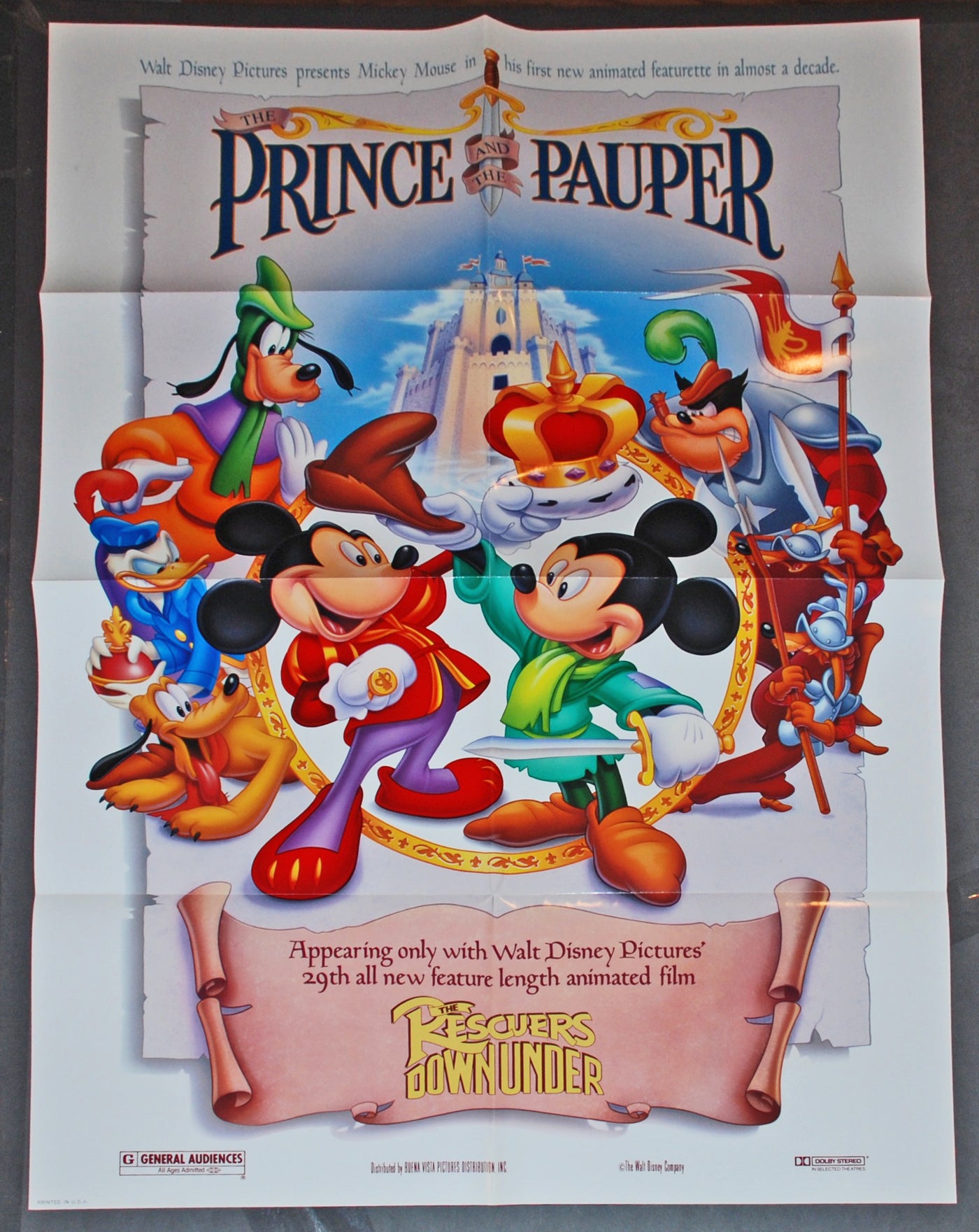 Disney Animation One-Sheet Movie Poster Featuring Prince and the Pauper