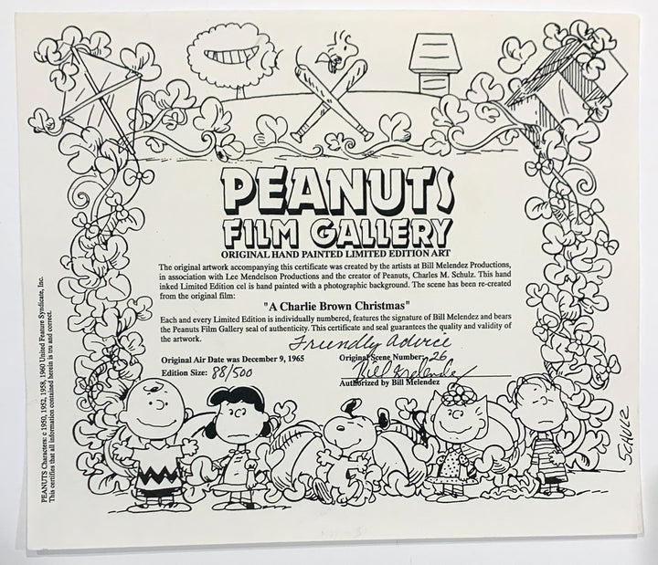 Original Peanuts A Charlie Brown Christmas Limited Edition Cel