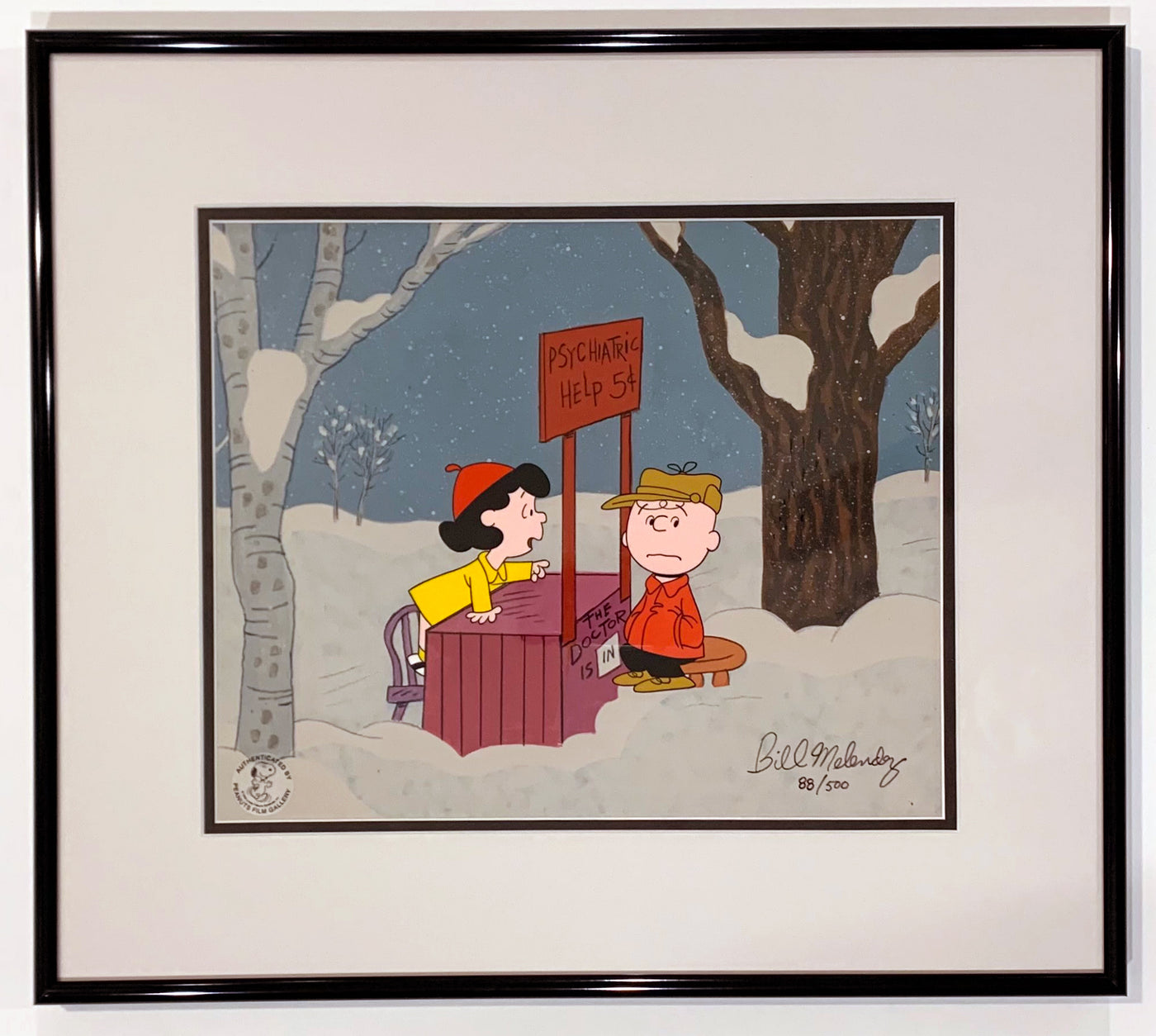 Original Peanuts A Charlie Brown Christmas Limited Edition Cel, Friendly Advice, Signed by Bill Melendez
