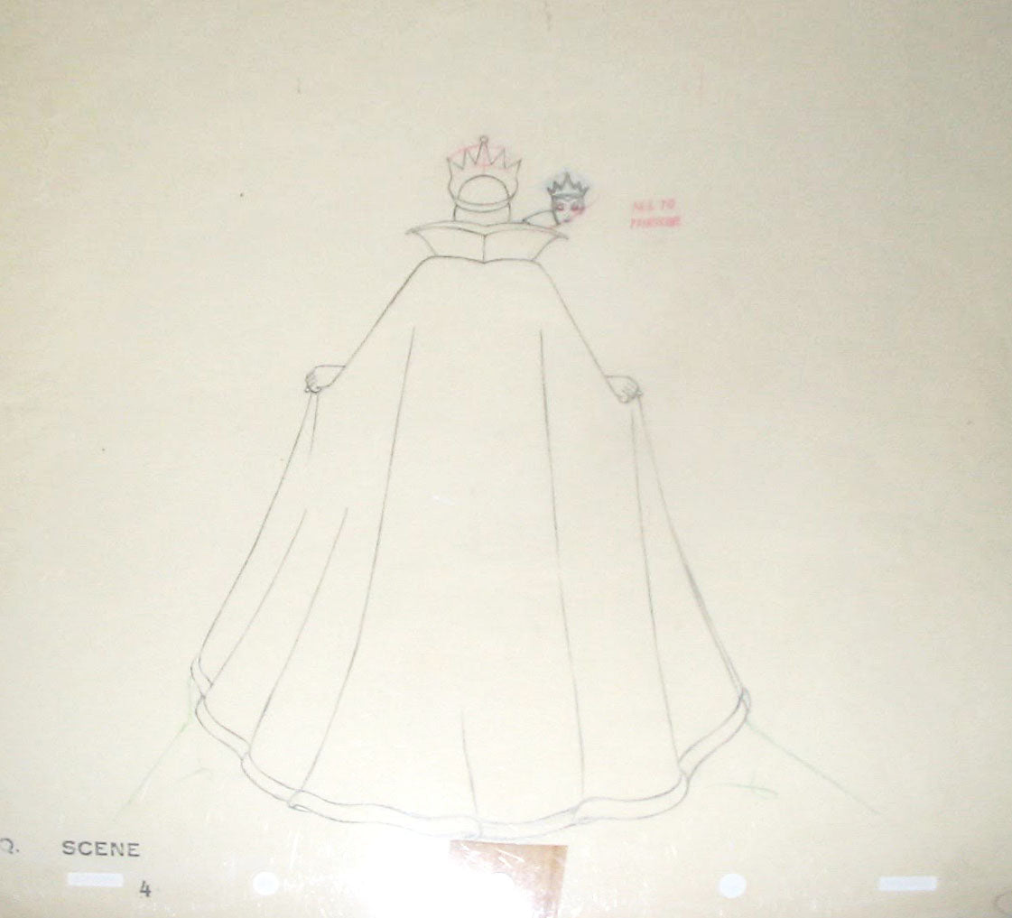 Original Walt Disney Production Drawing Featuring The Queen
