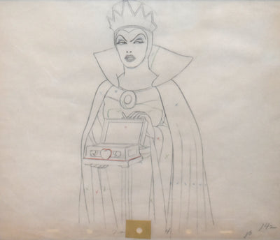 Original Walt Disney Production Drawing from Snow White and the Seven Dwarfs Featuring The Evil Queen