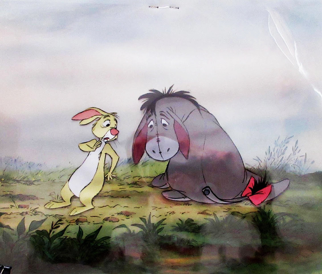 Original Walt Disney Production Cel from Winnie the Pooh and A Day for Eeyore featuring Rabbit and Eeyore