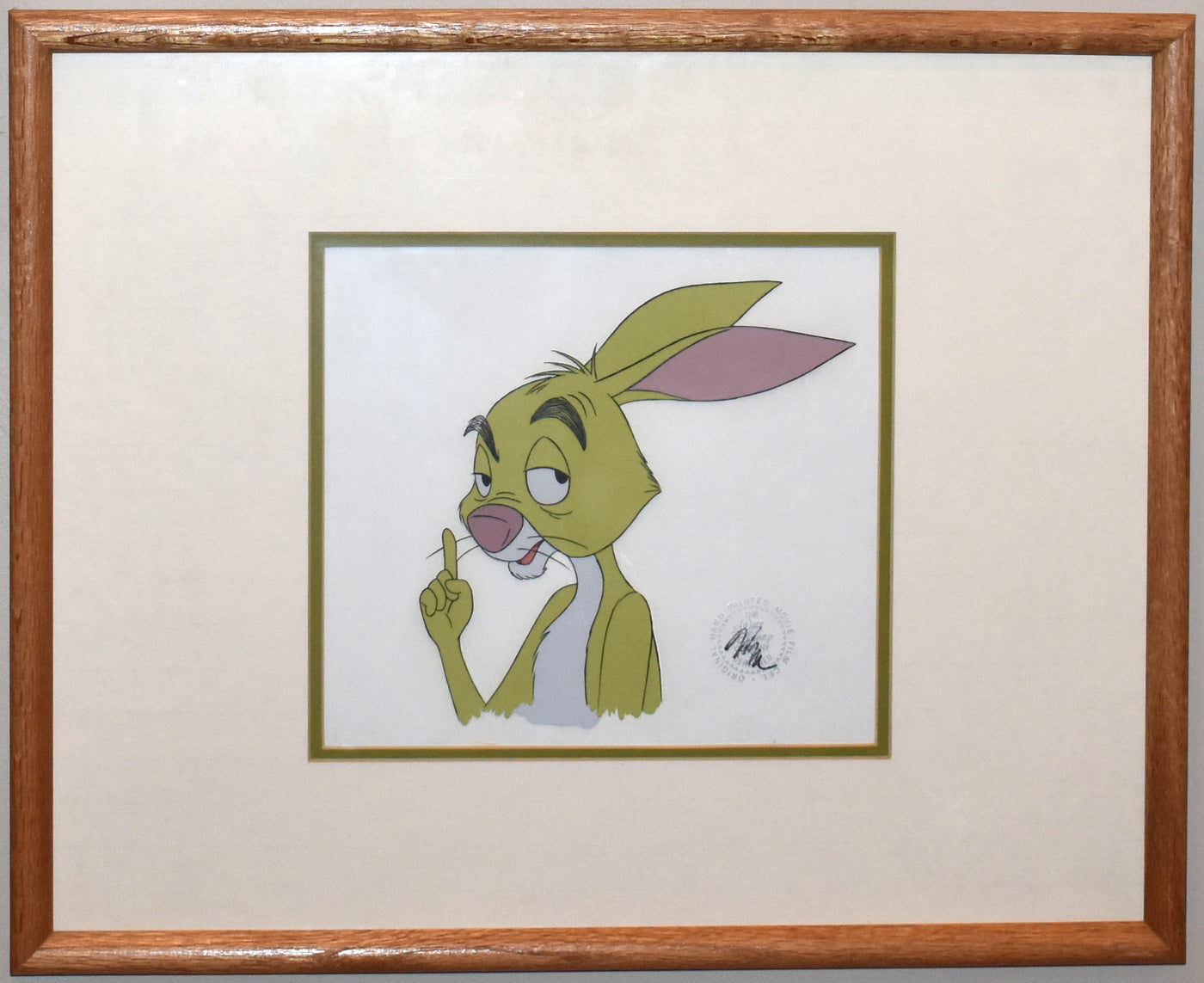 Original Walt Disney Production Cel from Winnie the Pooh and A Day for Eeyore featuring Rabbit and Eeyore