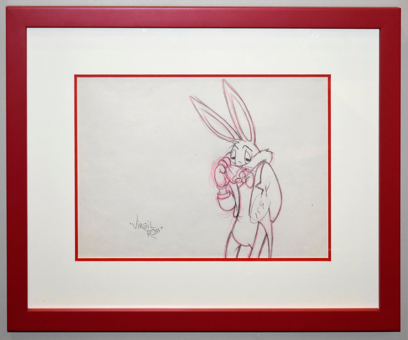 Original Warner Brothers Production Drawing Featuring Bugs Bunny