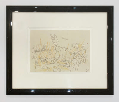 Original Warner Brothers Production Drawing from Rhapsody Rabbit (1946) featuring Bugs Bunny