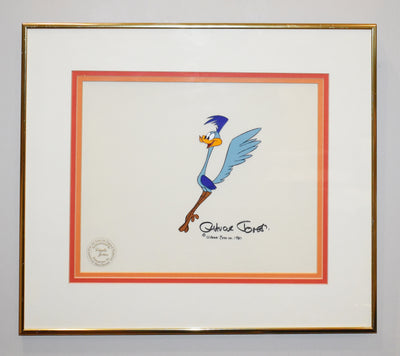 Original Warner Brothers Production Cel Featuring Road Runner