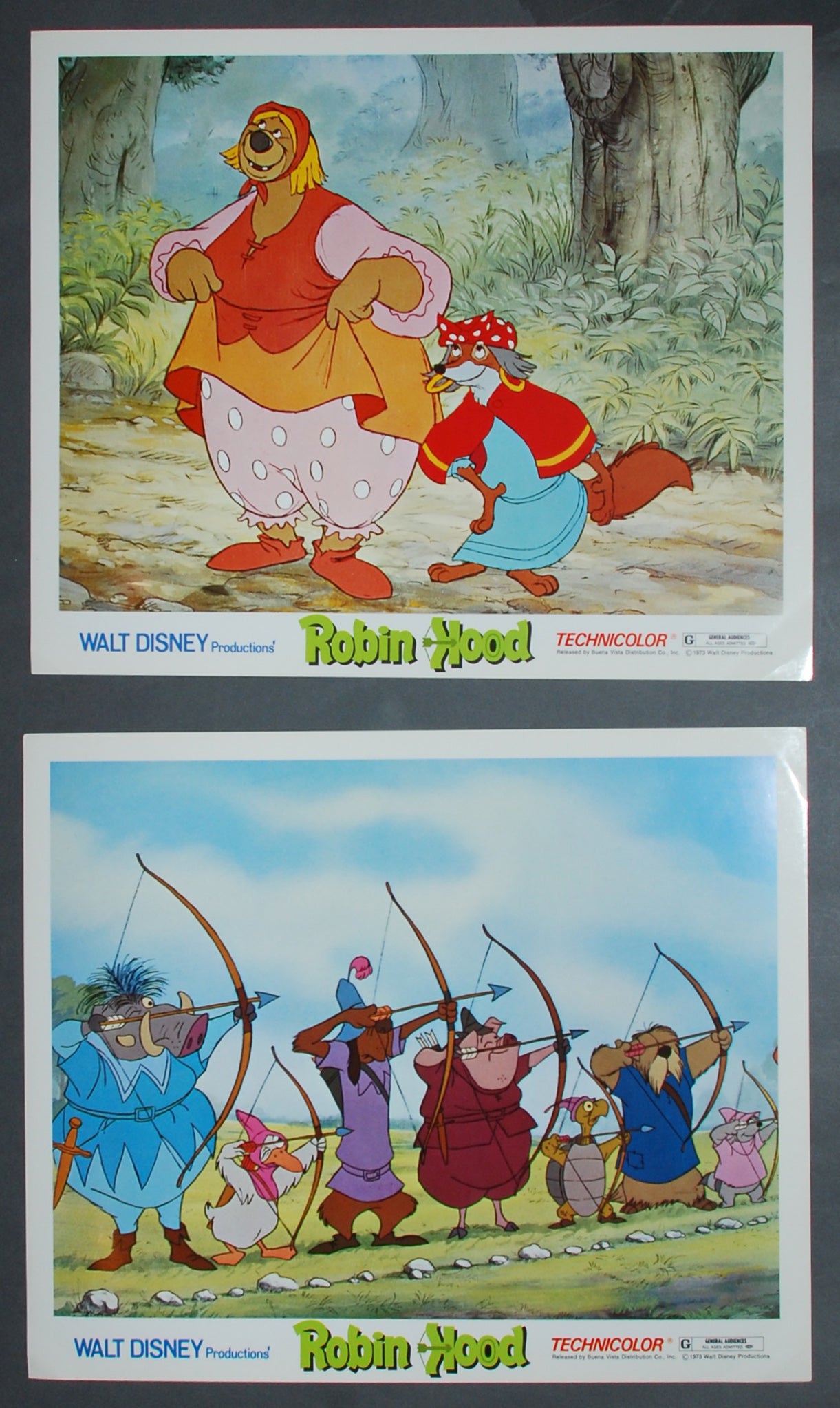 Original Walt Disney 2 Lobby Card set from Robin Hood