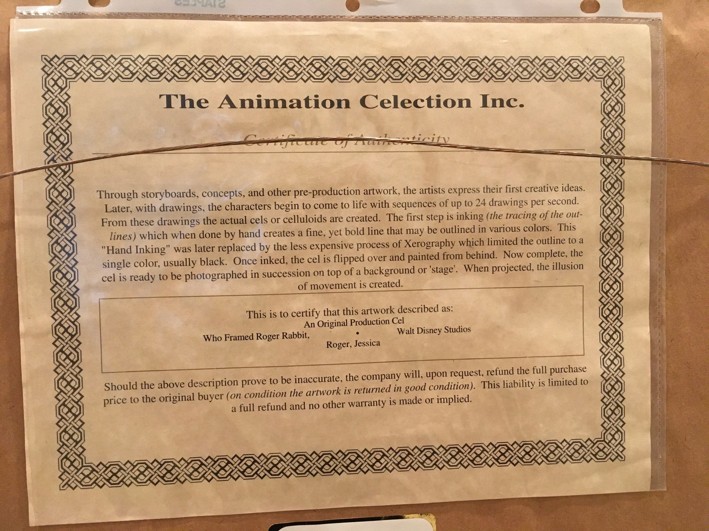 Original Walt Disney Production Cel from Who Framed Roger Rabbit ...