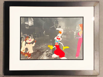 Original Walt Disney Production Cel from Who Framed Roger Rabbit featuring Roger Rabbit, Jessica Rabbit, and The Toon Patrol