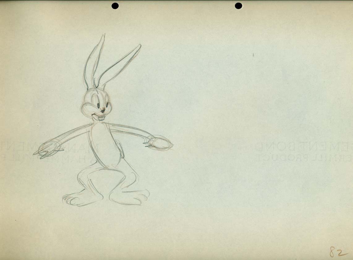 Original Production Drawing Featuring Bugs Bunny