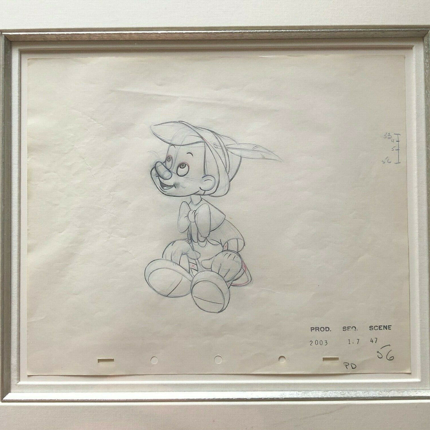 Original Walt Disney Production Drawing from Pinocchio