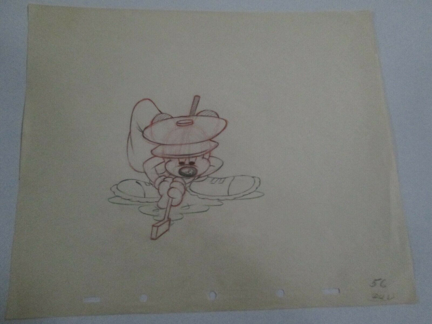 Original Walt Disney Production Drawing of Mickey Mouse from Canine Caddy (1941)