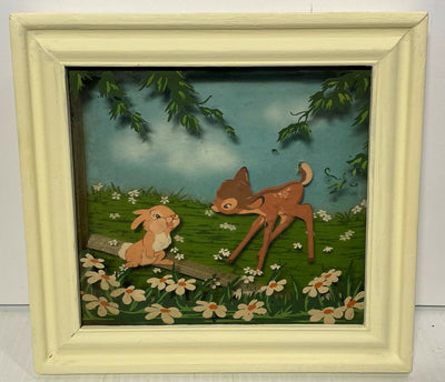 Original Walt Disney Multiplane Painting "Bambi and Thumper No. 5" featuring Bambi and Thumper