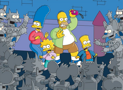 Original Simpsons Limited Edition Paper Giclee print, Itchy & Scratchy Land: Trapped
