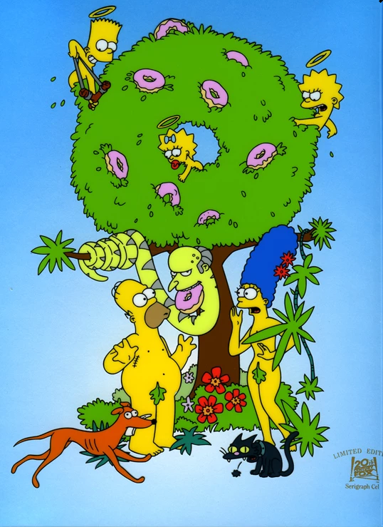 Original Simpsons Limited Edition Sericel, Garden of Springfield