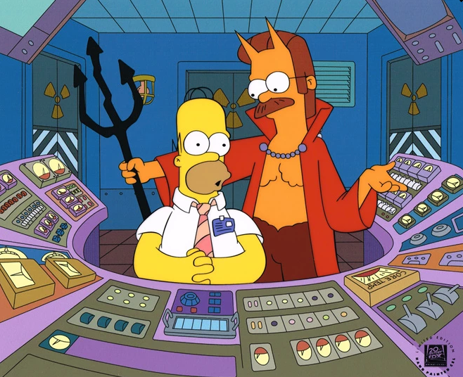 Original Simpsons Limited Edition Cel The Devil and Homer Simpson