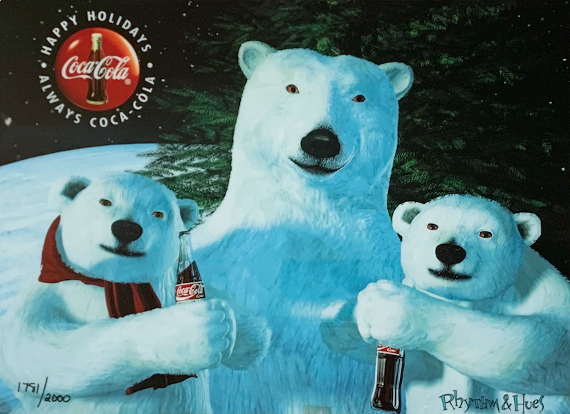 Coca-Cola Rhythm & Hues Studios Cubs Christmas Limited Edition Cel