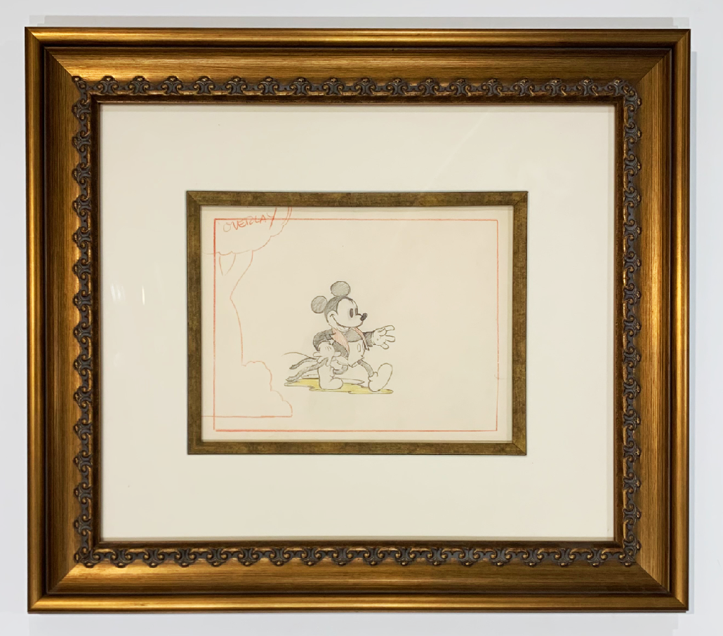 Original Walt Disney Layout Drawing of Mickey Mouse from Disney Studios
