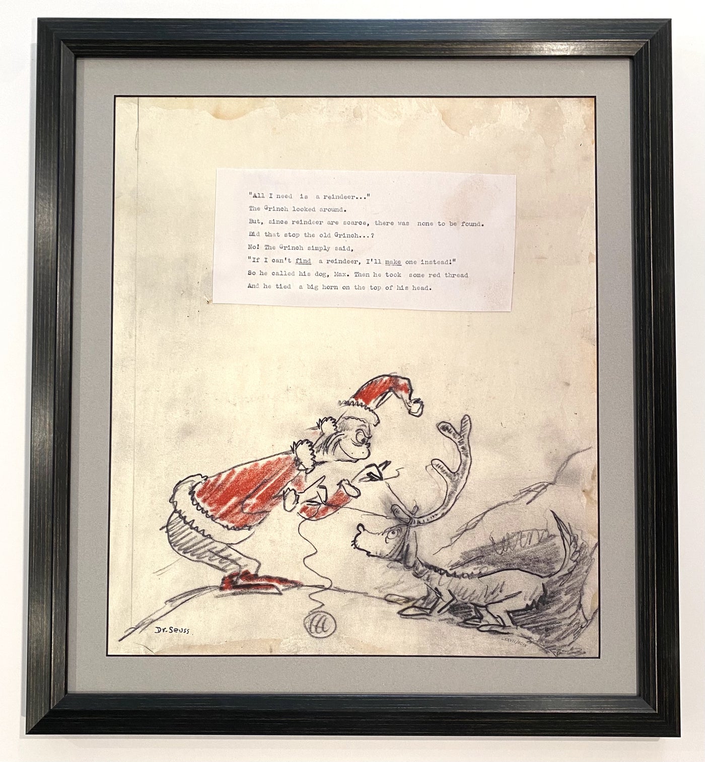 Dr. Seuss How The Grinch Stole Christmas Fine Art Pigment Print Reproduction, All I Need is A Reindeer