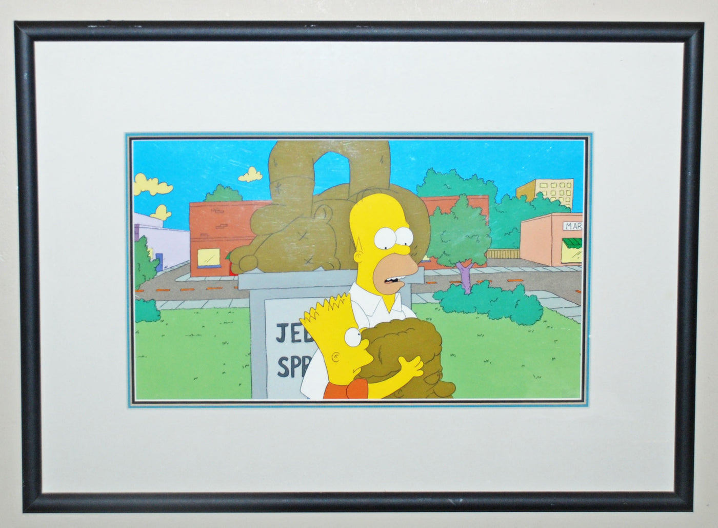 Original Simpsons Production Cel from the Simpsons featuring Homer and Bart