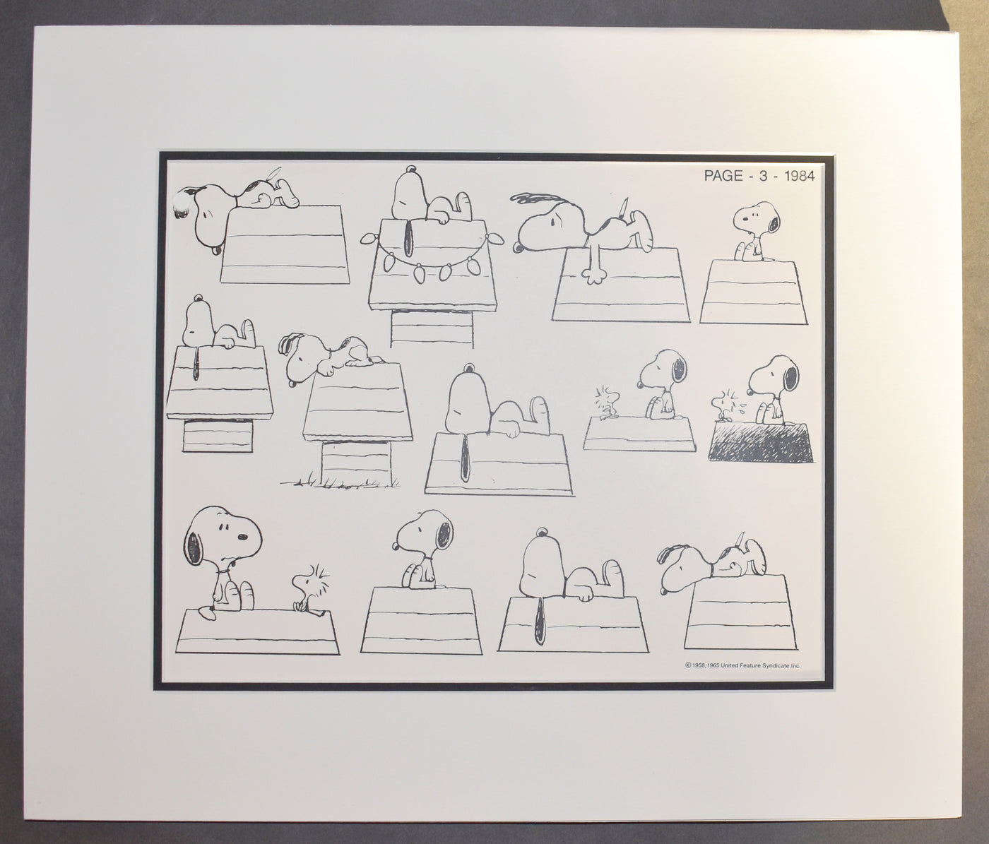 Peanuts Reproduction Model Sheet of Snoopy