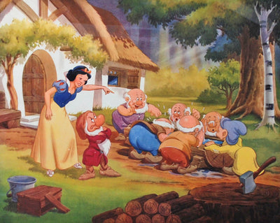 Original Snow White Lithograph, Snow White's Last Call for Dinner, Signed By Frank Thomas And Ollie Johnston