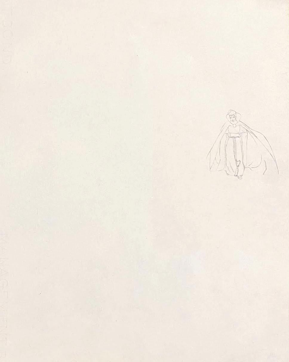 Walt Disney Production Drawing Featuring The Queen