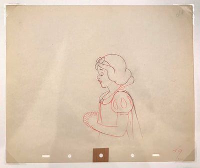 Original Walt Disney Production Drawing Featuring Snow White