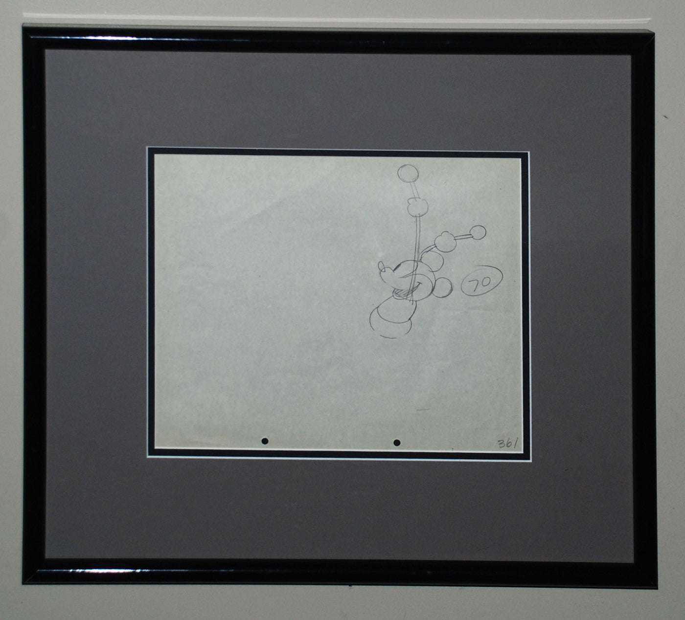 Original Walt Disney Production Drawing From Steamboat Willie, 1928