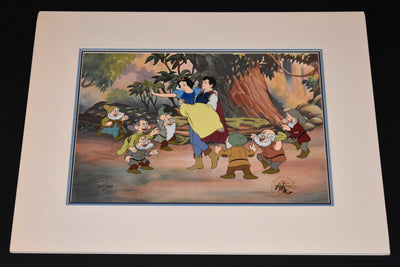 Original Walt Disney Limited Edition Cel from Snow White featuring Snow White, Prince, and the Dwarfs