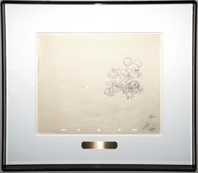Original Walt Disney Production Drawing of Mickey Mouse and Donald Duck from Symphony Hour (1942)