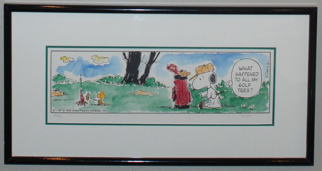 Peanuts Animation Art Limited Edition Lithograph "Tee Time"