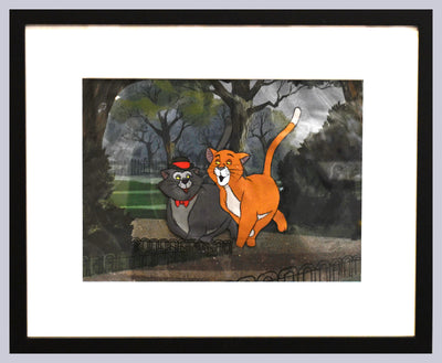Original Walt Disney Production Cel from The Aristocats featuring Thomas O'Malley and Scat Cat