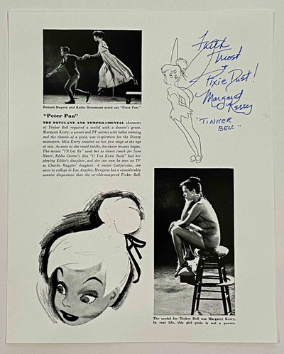 Walt Disney Tinker Bell Limited Edition Cel Signed by Margaret Kerry with Matching Drawing
