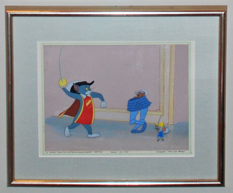 Original Hanna Barbera Production Cel on Production Background from Tom and Jerry "Royal Cat Nap"