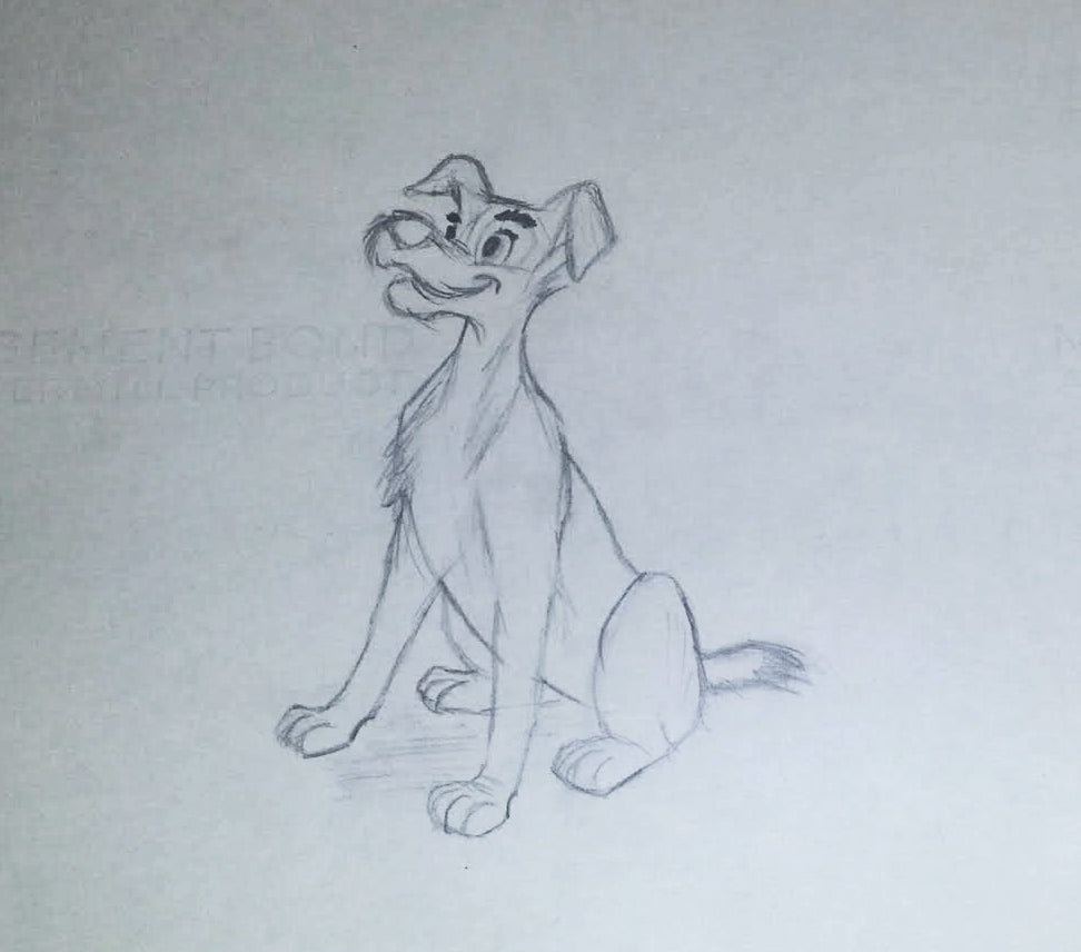 Original Walt Disney Production Drawing from Lady and the Tramp