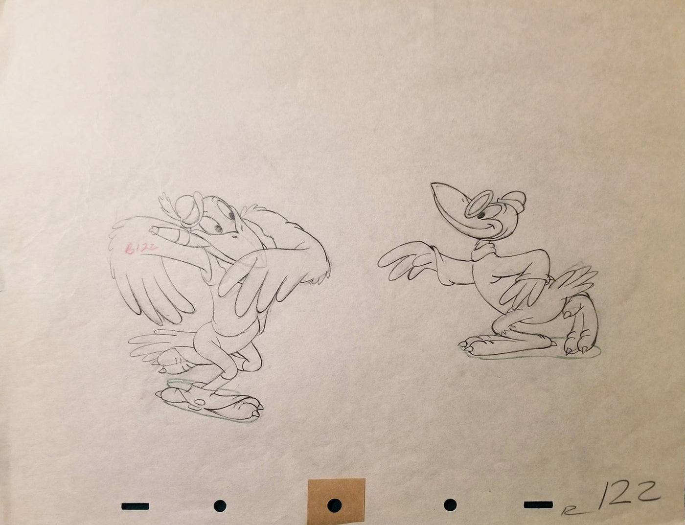 Original Production Drawing from Dumbo featuring The Crows
