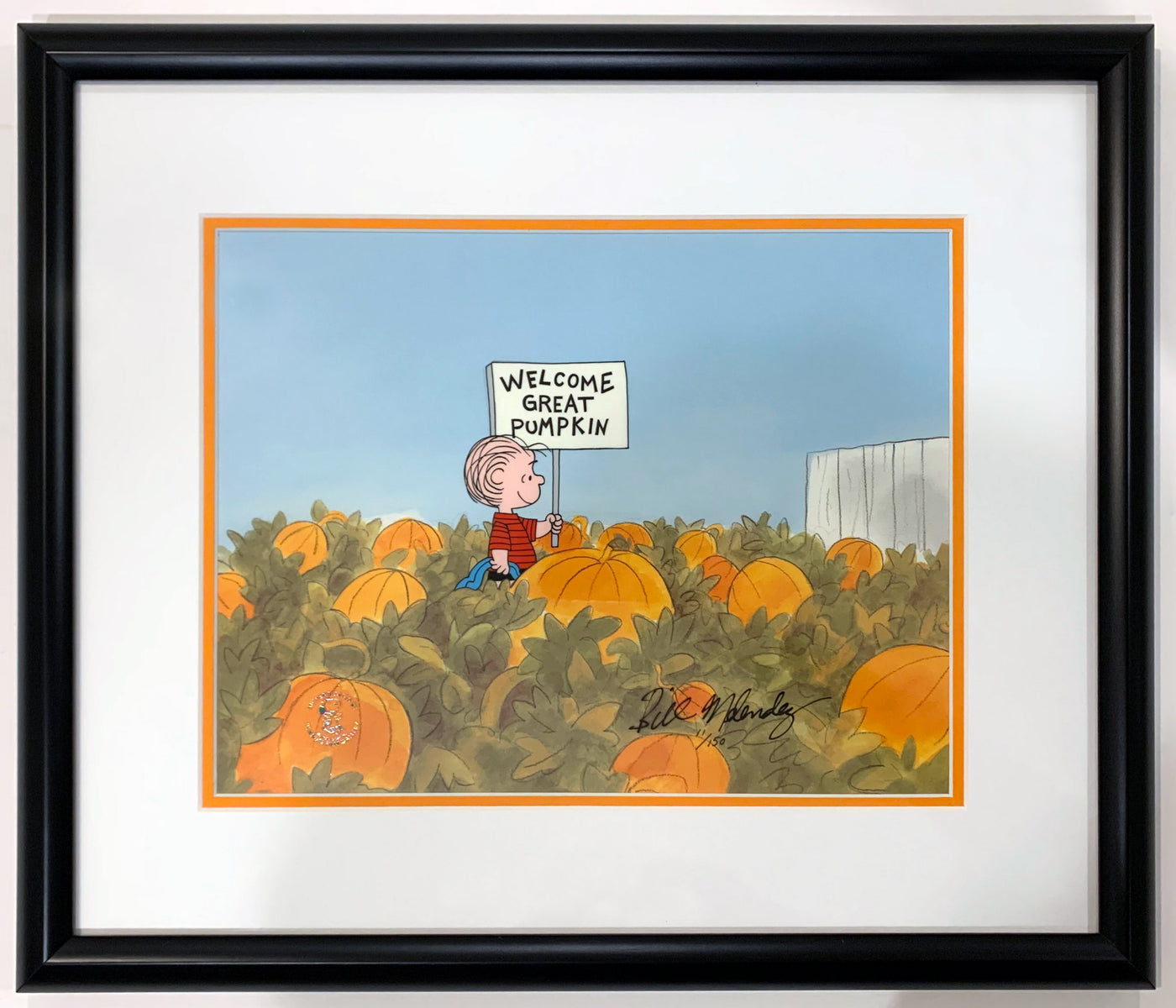 Original Peanuts Limited Edition Cel, Welcome Great Pumpkin, Signed by Bill Melendez