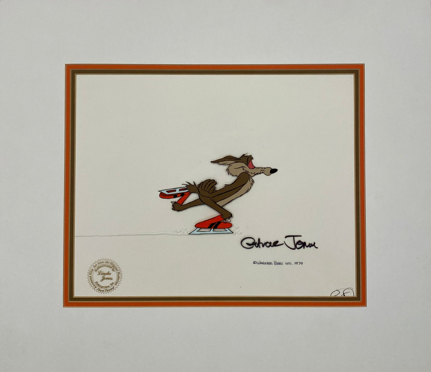 Original Warner Brothers Production Cel from "Freeze Frame" featuring Wile E. Coyote, Signed by Chuck Jones